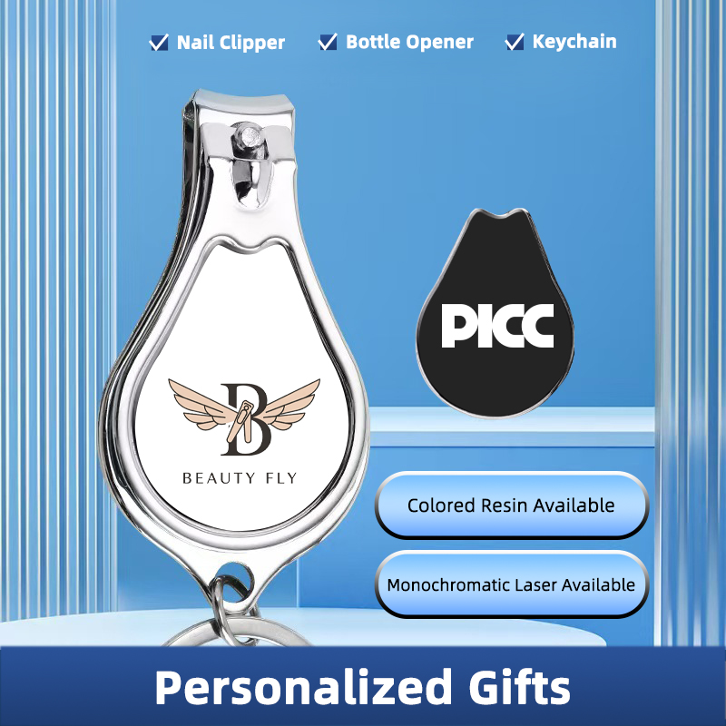   Nail clippers custom keychain nail clippers custom gift LOGO QR code bottle opener nail clippers customization