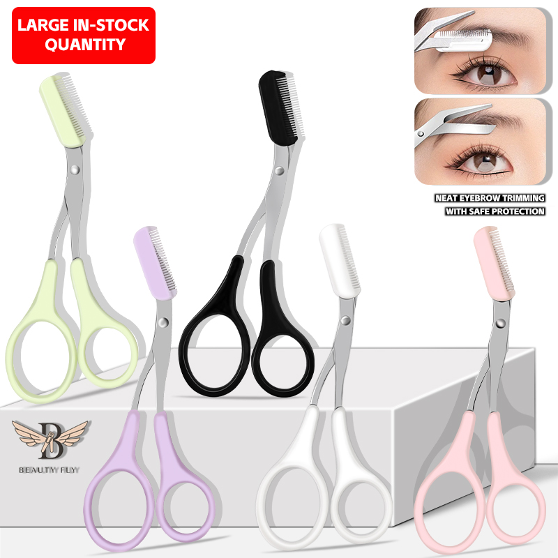 Manufacturer Direct Supply Eyebrow Scissors with Comb, Beauty Scissors, Eyebrow Trimmer, Makeup Scissors, Eyebrow Scissors, Beauty Scissors, Plastic Scissors