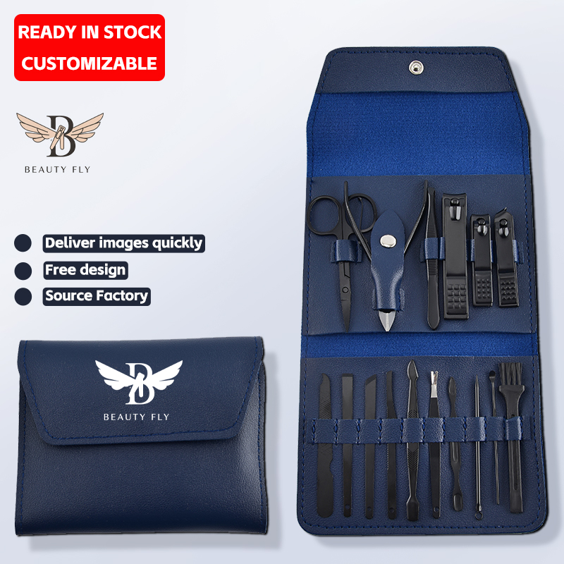 Custom nail clippers, custom logo and QR code for nail clipper sets, custom gift box packaging for nail clipper sets.