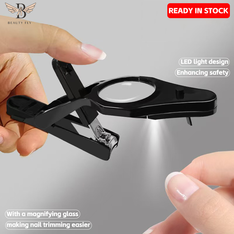 Multifunctional magnifying glass nail clippers rotatable magnifying glass nail clippers with Led lights magnifying glass nail clippers