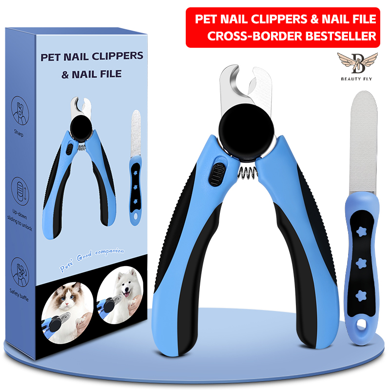 Amazon Cross-Border Bestselling Pet Nail Clipper Set - Pet Nail File for Dogs and Cats, Anti-Splash Design for Cleaning and Nail Grinding