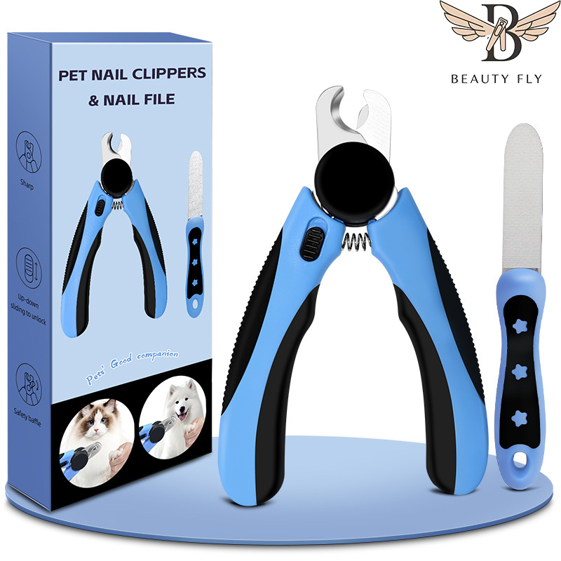 Amazon Cross-border Bestseller: Pet Nail Clipper Set, Pet Nail File, Anti-splash for Cleaning and Grinding Nails of Cats and Dogs -- Yangjiang Meifei Nail Clippers