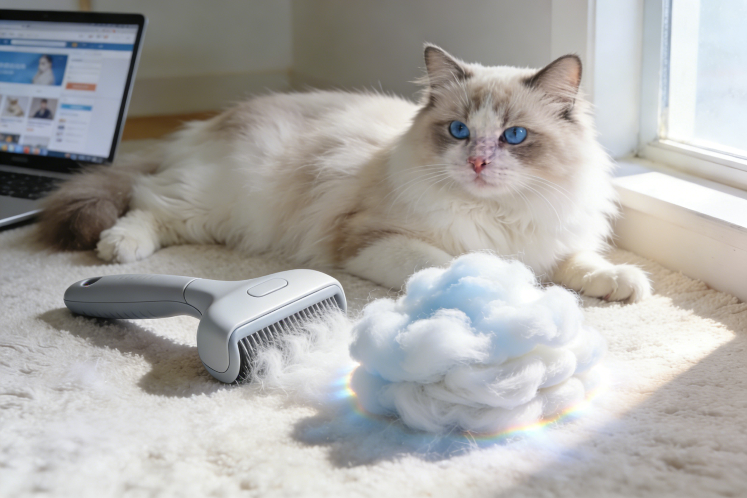 《告别“蒲公英”烦恼！今夏跨境宠物梳赛道杀出黑马：一键集毛梳搜索量同比增长超500%》