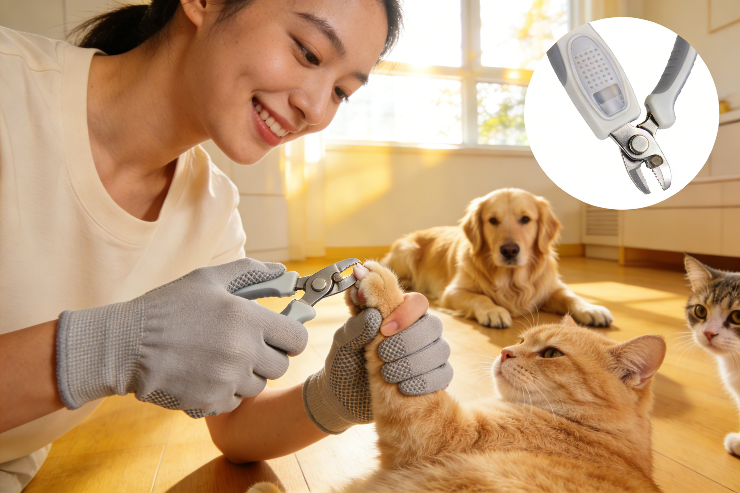  One Second of Quiet: Anti-Bite Gloves + Precision Pet Nail Clippers — The "Stress Relief Kit" for Multi-Pet Households