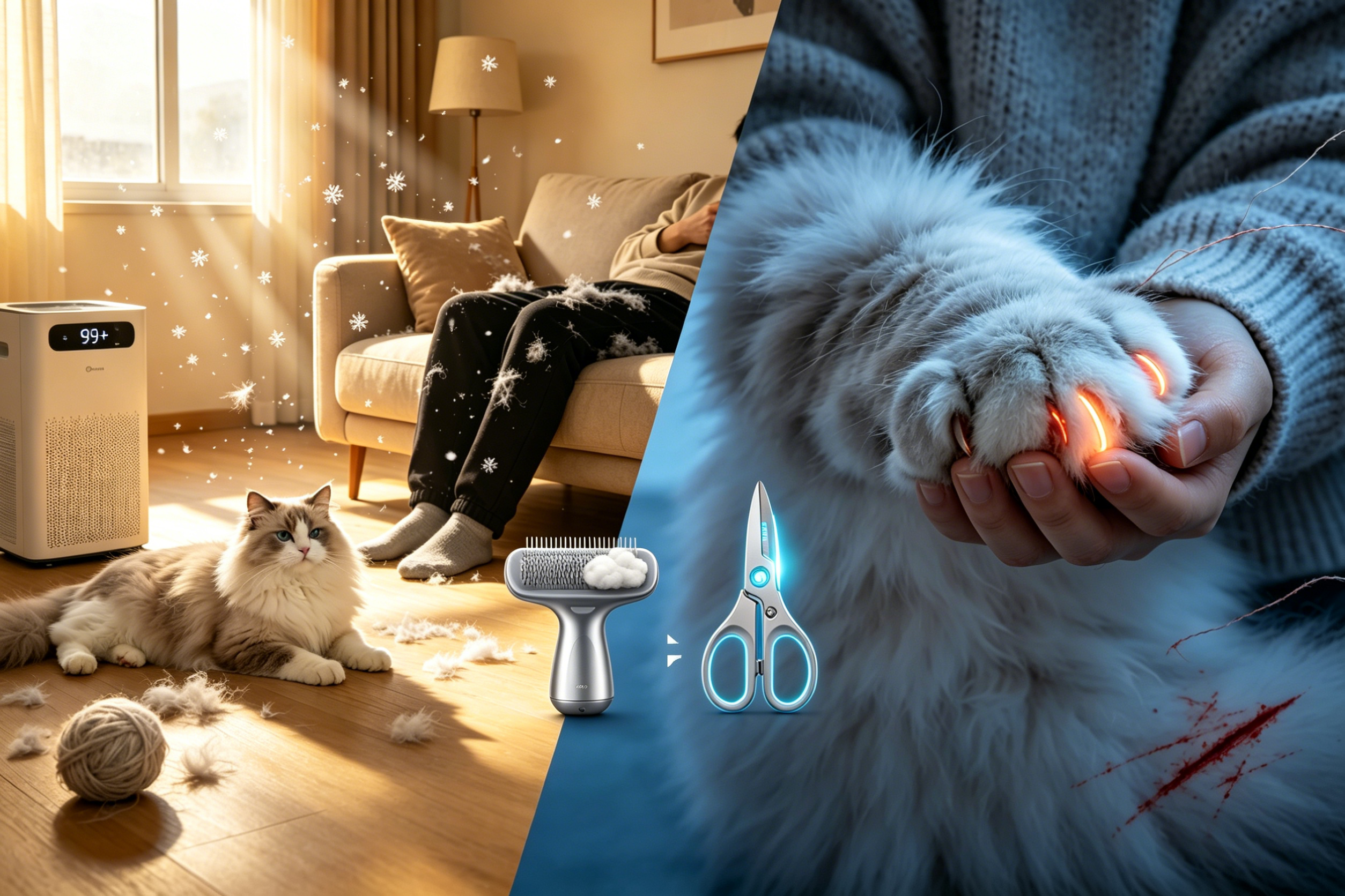 养猫人的“第二个沙漠”终于被征服？2026年这把“去浮毛梳”让海外网友直呼“终于敢穿黑裤子了”——但比浮毛更让人崩溃的，是猫爪下的“隐形杀手”