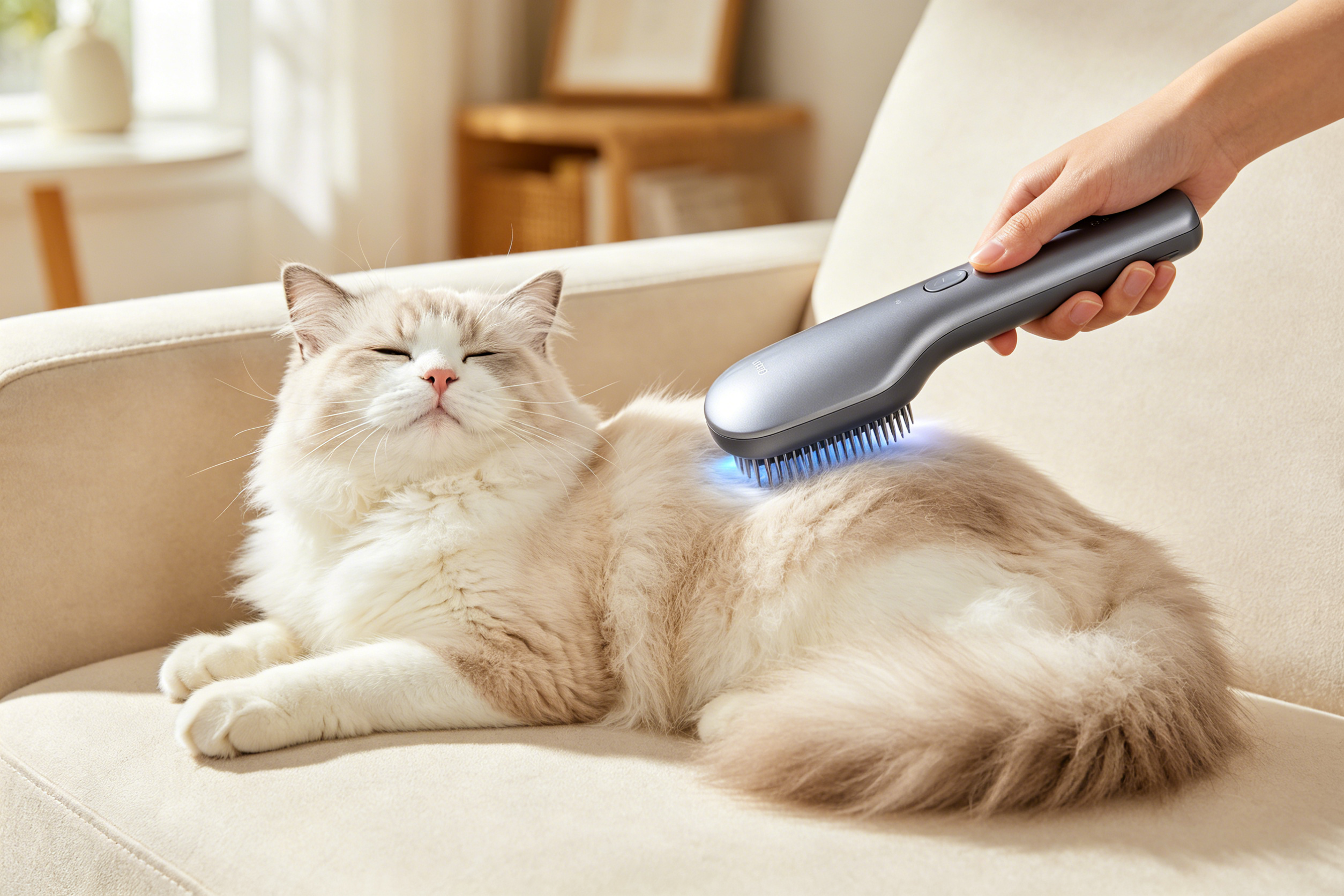 梳毛梳出“静电烟花”？2026年这把“负离子梳” 猫狗宠物梳子，让长毛猫秒变“顺毛学霸”