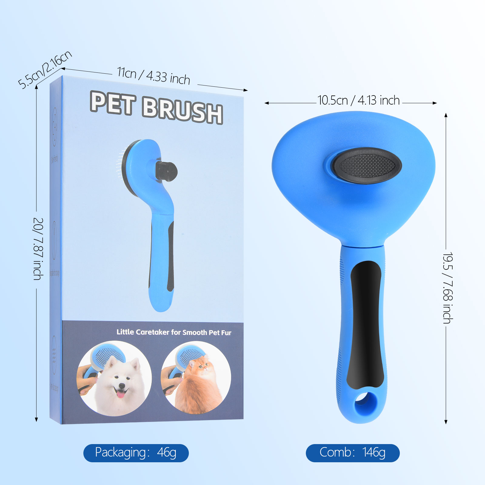 跨境宠物梳子 去浮毛宠物针梳 猫狗梳毛按压清理器 亚马逊 TK爆品