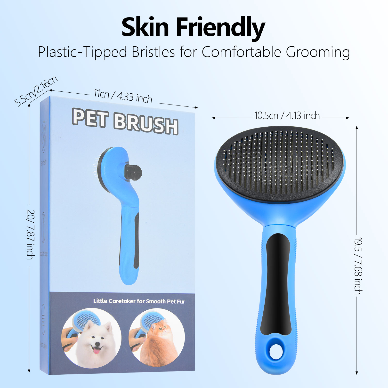 跨境宠物梳子 去浮毛宠物针梳 猫狗梳毛按压清理器 亚马逊 TK爆品